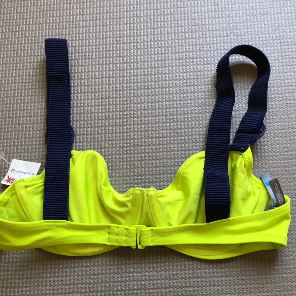 NWOT Aerie Underwire Neon Green /Navy blue straps Bikini Top S 32-34 B/C cups - Picture 4 of 7